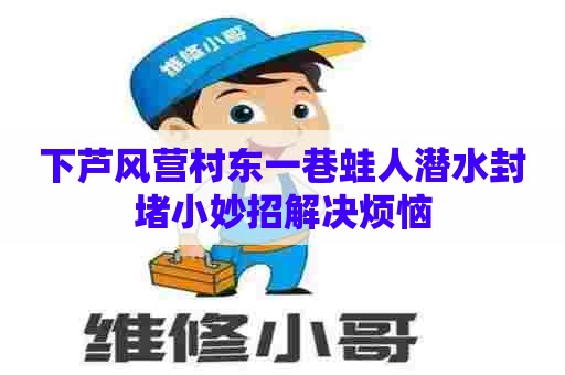 下芦风营村东一巷蛙人潜水封堵小妙招解决烦恼