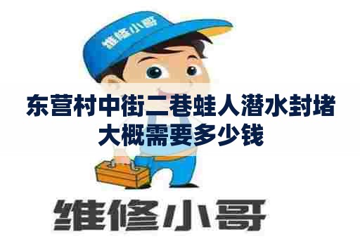 东营村中街二巷蛙人潜水封堵大概需要多少钱