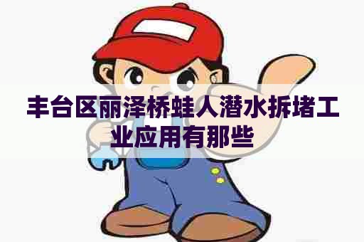 丰台区丽泽桥蛙人潜水拆堵工业应用有那些