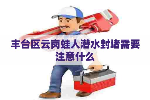 丰台区云岗蛙人潜水封堵需要注意什么