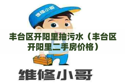 丰台区开阳里抽污水（丰台区开阳里二手房价格）