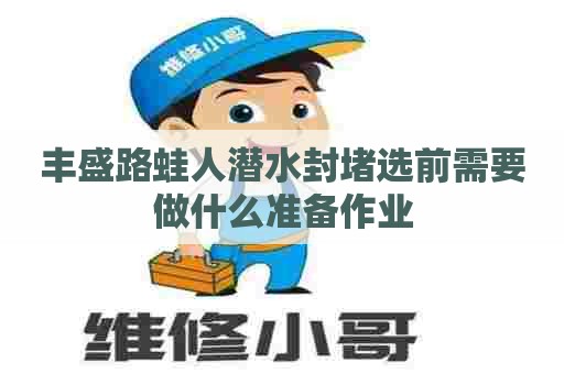 丰盛路蛙人潜水封堵选前需要做什么准备作业