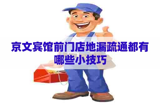 京文宾馆前门店地漏疏通都有哪些小技巧