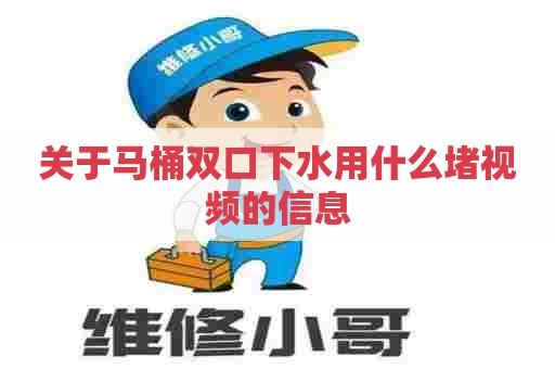 关于马桶双口下水用什么堵视频的信息