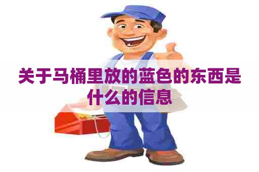 关于马桶里放的蓝色的东西是什么的信息