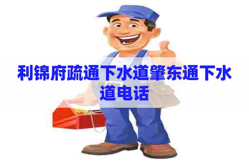 利锦府疏通下水道肇东通下水道电话