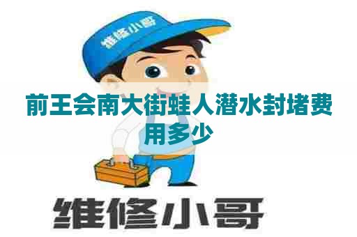 前王会南大街蛙人潜水封堵费用多少