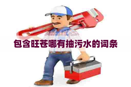 包含旺苍哪有抽污水的词条