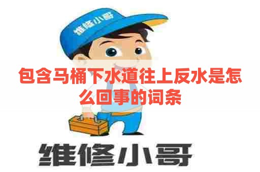 包含马桶下水道往上反水是怎么回事的词条