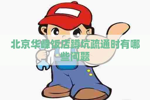 北京华峰饭店蹲坑疏通时有哪些问题