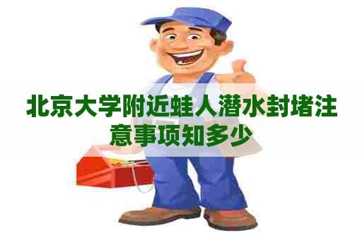 北京大学附近蛙人潜水封堵注意事项知多少