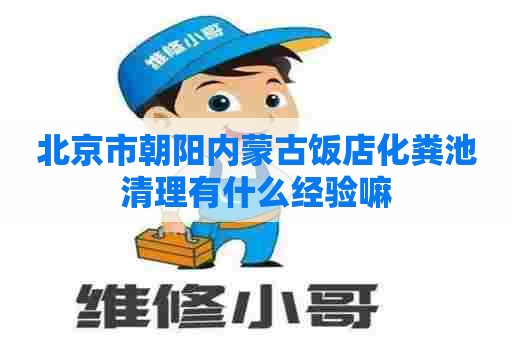 北京市朝阳内蒙古饭店化粪池清理有什么经验嘛