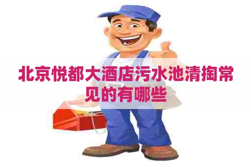 北京悦都大酒店污水池清掏常见的有哪些