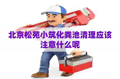 北京松苑小筑化粪池清理应该注意什么呢
