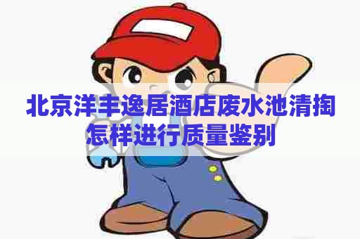 北京洋丰逸居酒店废水池清掏怎样进行质量鉴别