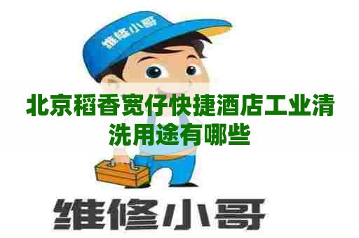 北京稻香宽仔快捷酒店工业清洗用途有哪些