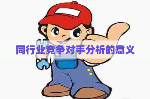 同行业竞争对手分析的意义