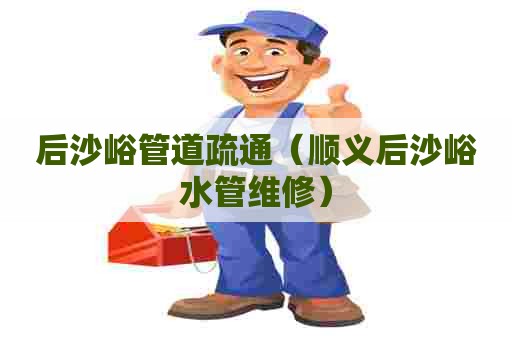 后沙峪管道疏通（顺义后沙峪水管维修）