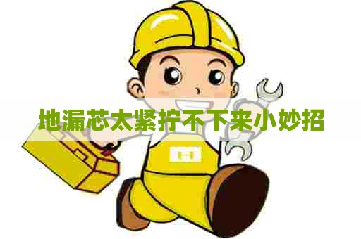 地漏芯太紧拧不下来小妙招