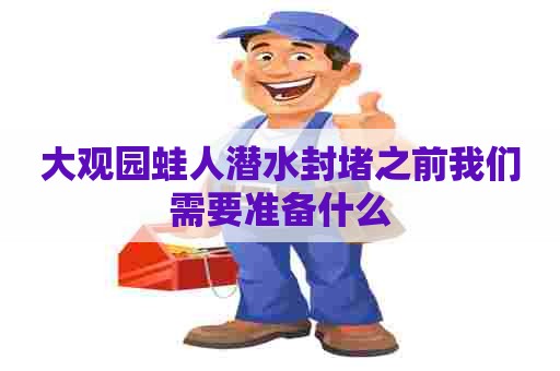 大观园蛙人潜水封堵之前我们需要准备什么