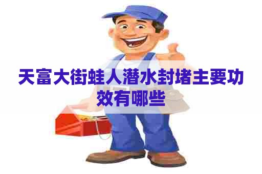 天富大街蛙人潜水封堵主要功效有哪些