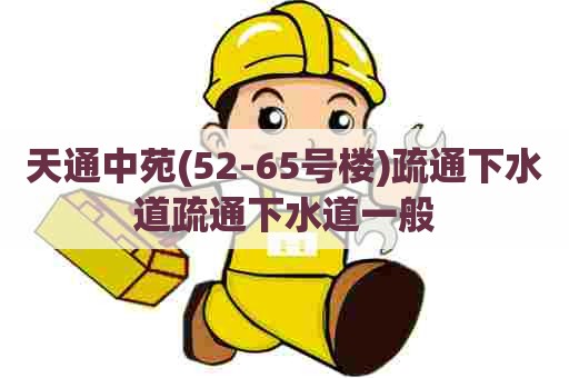 天通中苑(52-65号楼)疏通下水道疏通下水道一般