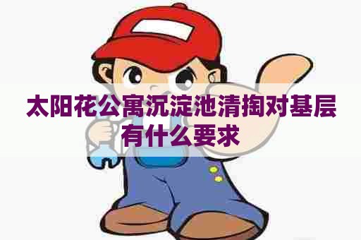 太阳花公寓沉淀池清掏对基层有什么要求