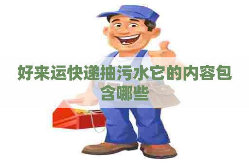 好来运快递抽污水它的内容包含哪些
