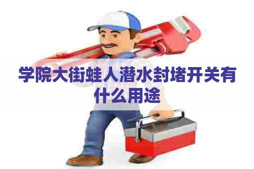 学院大街蛙人潜水封堵开关有什么用途