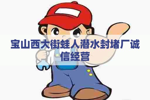 宝山西大街蛙人潜水封堵厂诚信经营