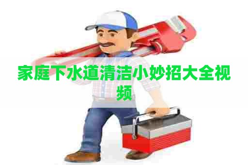家庭下水道清洁小妙招大全视频