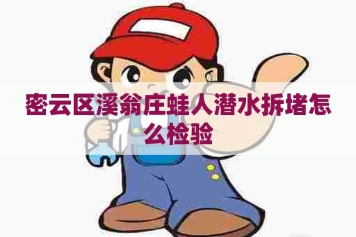 密云区溪翁庄蛙人潜水拆堵怎么检验