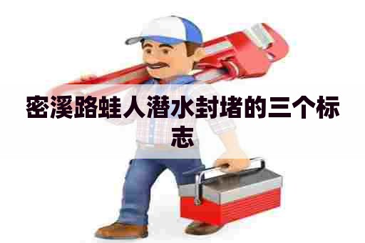 密溪路蛙人潜水封堵的三个标志