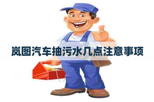 岚图汽车抽污水几点注意事项