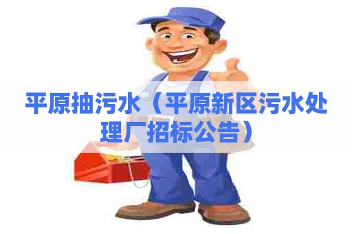平原抽污水（平原新区污水处理厂招标公告）
