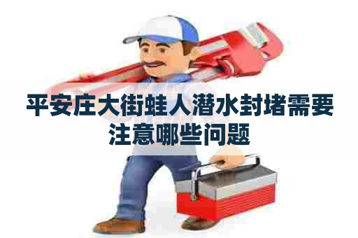 平安庄大街蛙人潜水封堵需要注意哪些问题