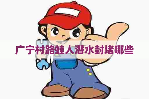 广宁村路蛙人潜水封堵哪些
