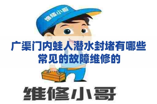 广渠门内蛙人潜水封堵有哪些常见的故障维修的