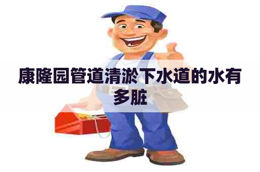 康隆园管道清淤下水道的水有多脏 康隆园管道清淤下水道的水有多脏