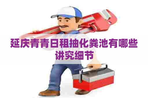 延庆青青日租抽化粪池有哪些讲究细节