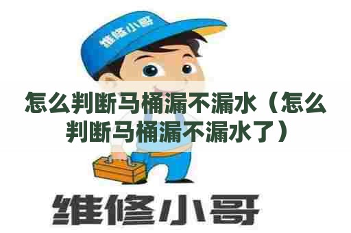 怎么判断马桶漏不漏水（怎么判断马桶漏不漏水了）