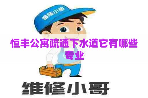 恒丰公寓疏通下水道它有哪些专业