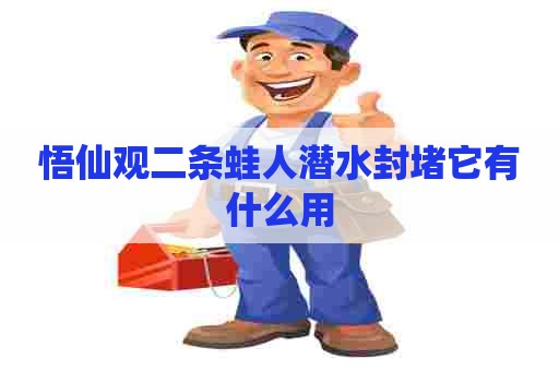 悟仙观二条蛙人潜水封堵它有什么用