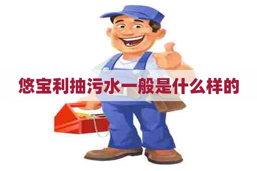 悠宝利抽污水一般是什么样的