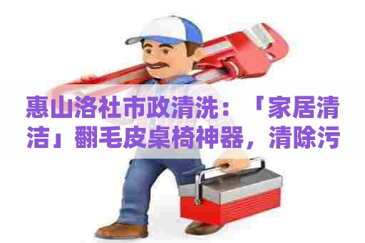 惠山洛社市政清洗：「家居清洁」翻毛皮桌椅神器，清除污渍如新！