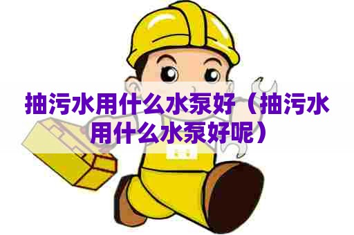 抽污水用什么水泵好（抽污水用什么水泵好呢）