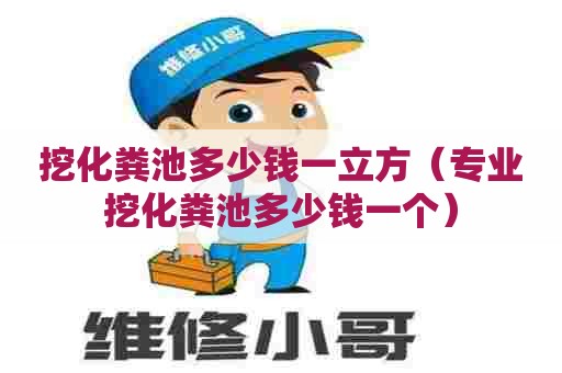 挖化粪池多少钱一立方（专业挖化粪池多少钱一个）