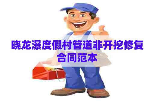 晓龙瀑度假村管道非开挖修复合同范本