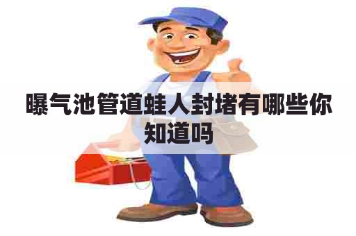 曝气池管道蛙人封堵有哪些你知道吗