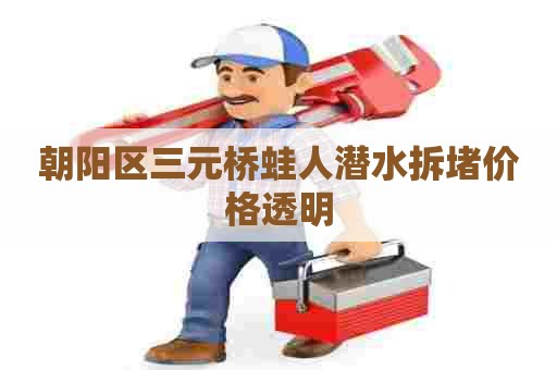 朝阳区三元桥蛙人潜水拆堵价格透明